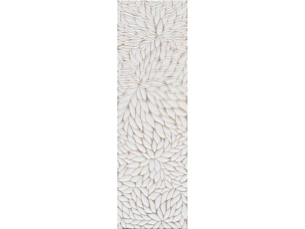 Çanakkale Seramik Dek-6066R Shiro Flower Beyaz Altın Parlak Rektifiyeli X 33x110 R Hemen Al