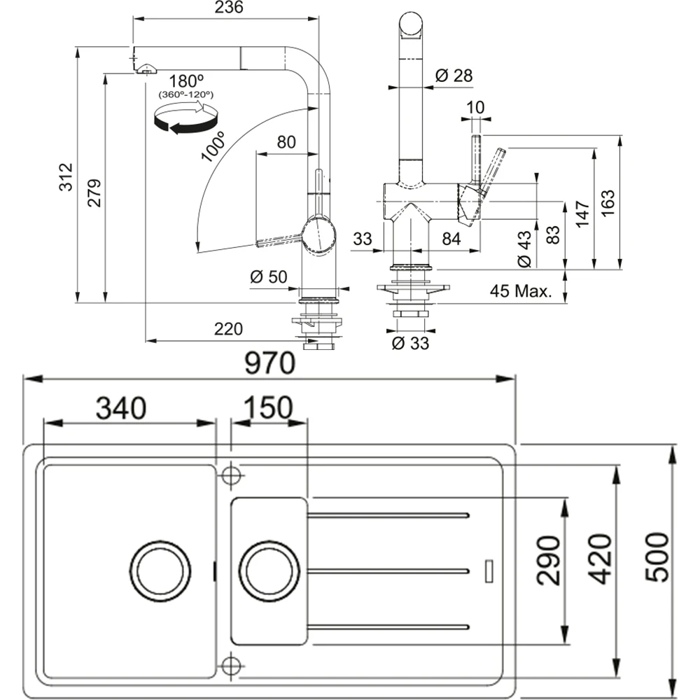 Franke Basis Bfg 651 1,5 Gözlü Granit Evye + Active Plus Doccia 2.0 Armatür Seti (Slate Grey) Hemen Al