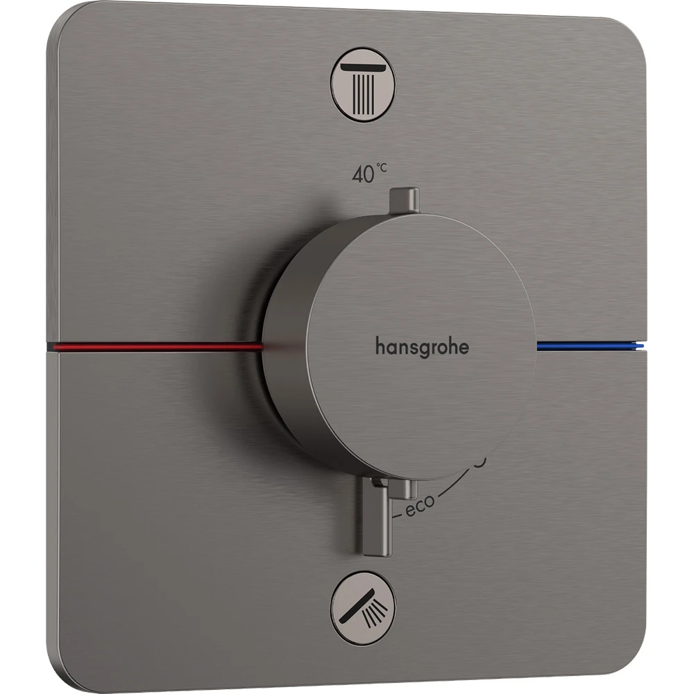 Hansgrohe ShowerSelect Comfort Q Mat Siyah Krom 2 Çıkış İçin Ankastre Termostatik Banyo Bataryası 15583340 Hemen Al