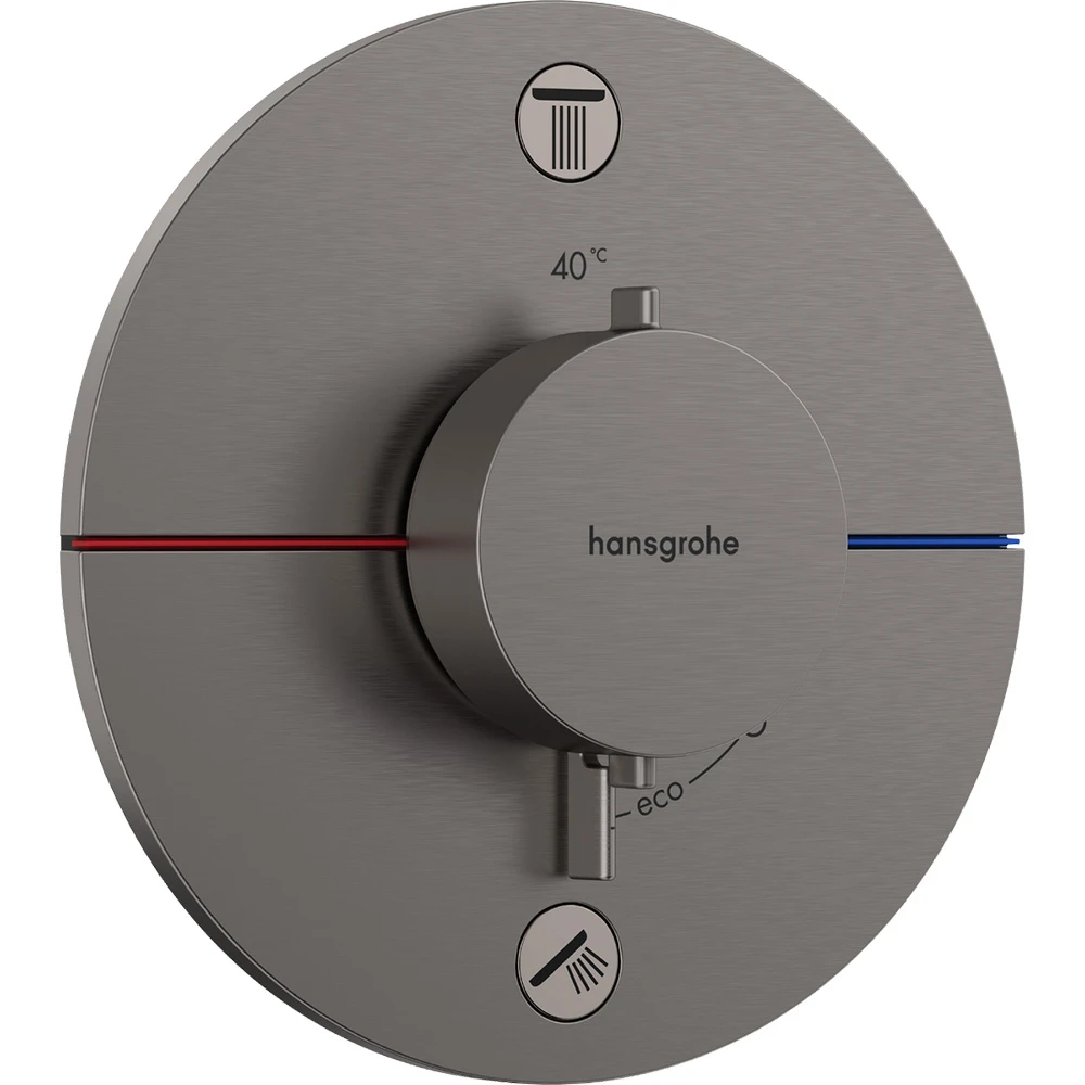 Hansgrohe ShowerSelect Comfort S Mat Siyah Krom 2 Çıkış İçin Ankastre Termostatik Banyo Bataryası 15556340 Hemen Al