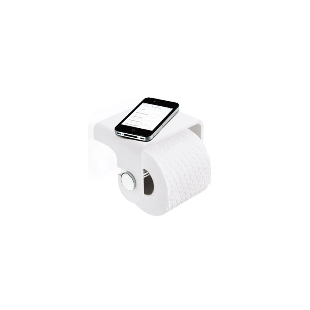 Decor Walther Stone Beyaz-Krom Etajerli Açık Tuvalet Kağıtlık Hemen Al