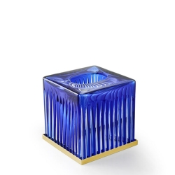 3SC Blue Sky Crystal Tezgah Üstü Kare Mavi-Altın Mendil Kutusu