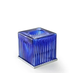 3SC Blue Sky Crystal Tezgah Üstü Kare Mavi-Krom Mendil Kutusu Hemen Al