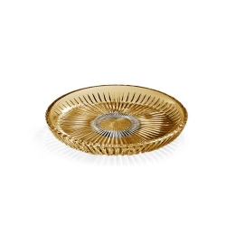 3sc Elegance Amber-Altın Oval Tepsi