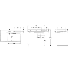 Geberit ONE CleanDrain 90x48 Cm Sol Etajerli Lavabo - 505.043.00.1 Hemen Al