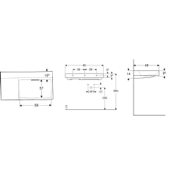 Geberit ONE CleanDrain 90x48 Cm Sol Etajerli Lavabo - 505.044.00.1 Hemen Al