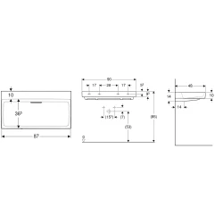 Geberit One 90x48 Cm Lavabo - 505.037.00.1 Hemen Al