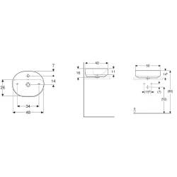 Geberit VariForm 50x40 Cm Batarya Banklı Eliptik Lavabo - 500.775.01.2 Hemen Al