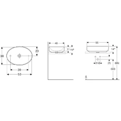 Geberit VariForm 55x40 Cm Oval Çanak Lavabo - 500.771.01.2 Hemen Al
