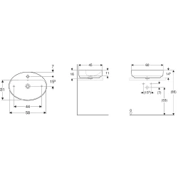 Geberit VariForm 60x45 Cm Oval Çanak Lavabo - 500.772.01.2 Hemen Al
