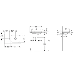 Geberit iCon 53x31 Cm Etajerli Lavabo - 501.833.00.1 Hemen Al
