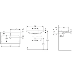Geberit iCon Light 75x42 Cm Çıkıntılı Lavabo - 501.842.00.5 Hemen Al