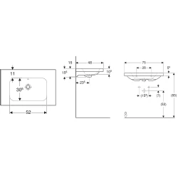 Geberit iCon Light 75x48 Cm Etajerli Lavabo - 501.839.00.3 Hemen Al