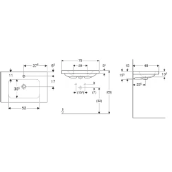 Geberit iCon Light 75x48 Cm Etajerli Lavabo - 501.839.00.5 Hemen Al