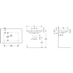 Geberit iCon Light 75x48 Cm Etajerli Lavabo - 501.839.00.7 Hemen Al