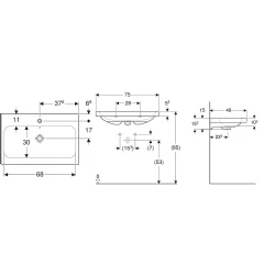 Geberit iCon Light 75x48 Cm Lavabo - 501.835.00.5 Hemen Al