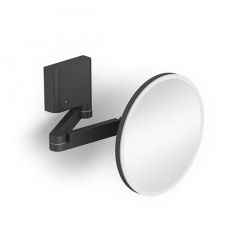 Omg 5x Led Işıklı Çift Kollu Ayarlanabilir Mat Siyah Ayna