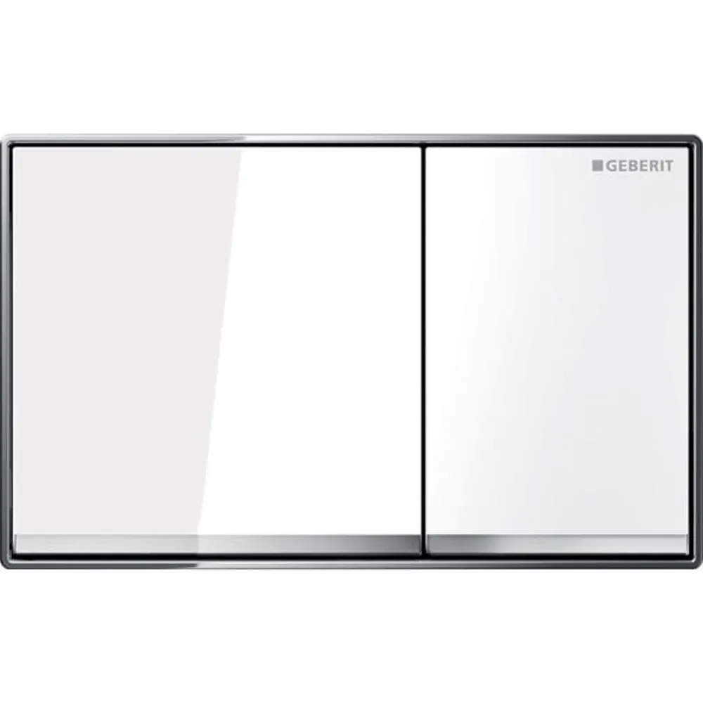 Geberit Kumanda Kapağı Omega60 - Çift Basmalı Beyaz Cam