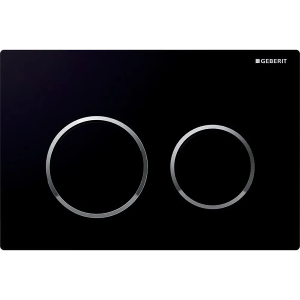 Geberit Kumanda Kapağı Omega20 - Çift Basmalı Siyah / Parlak Krom