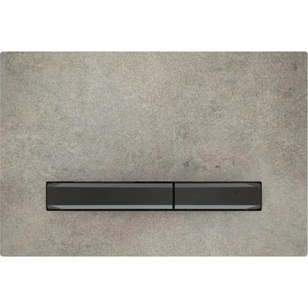 Geberit Kumanda Kapağı Sigma50 - Çift Basmalı Beton / Siyah Krom