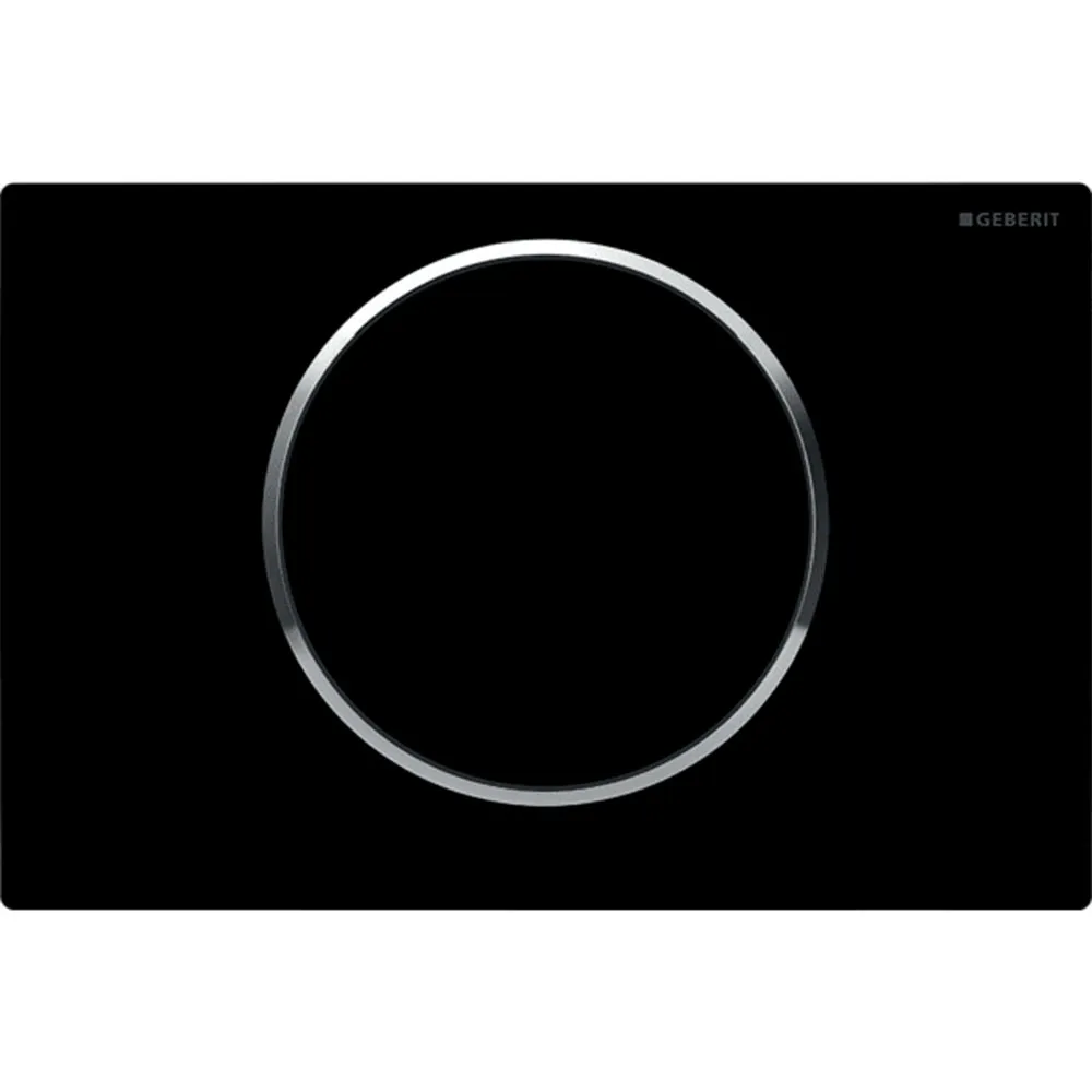 Geberit Kumanda Kapağı Sigma10 - Tek Basmalı Siyah / Parlak / Siyah
