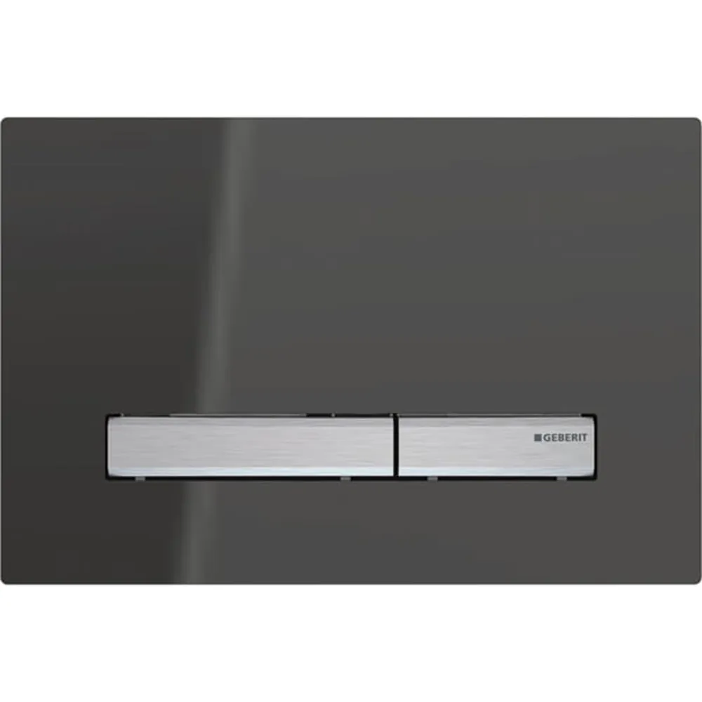 Geberit Kumanda Kapağı Sigma50 - Çift Basmalı Füme Cam / Krom