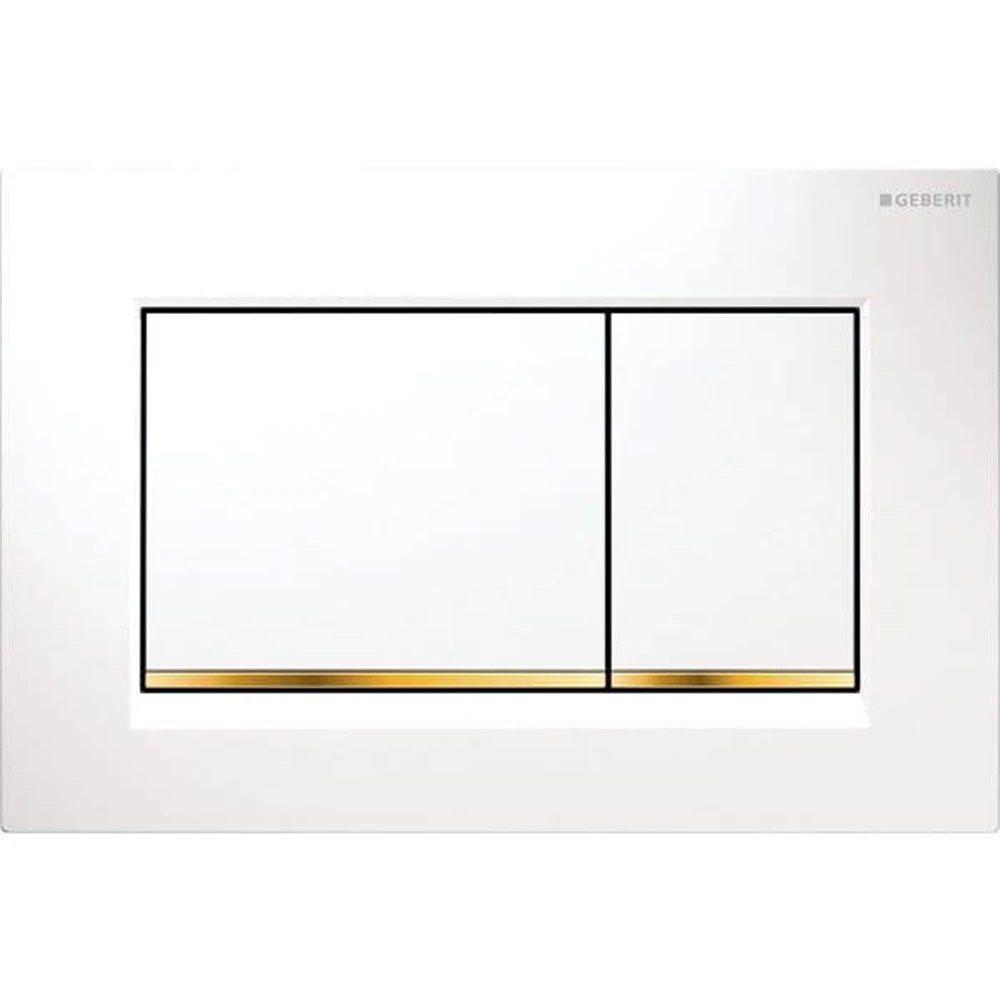 Geberit Kumanda Kapağı Sigma30 - Çift Basmalı Beyaz / Altın / Beyaz