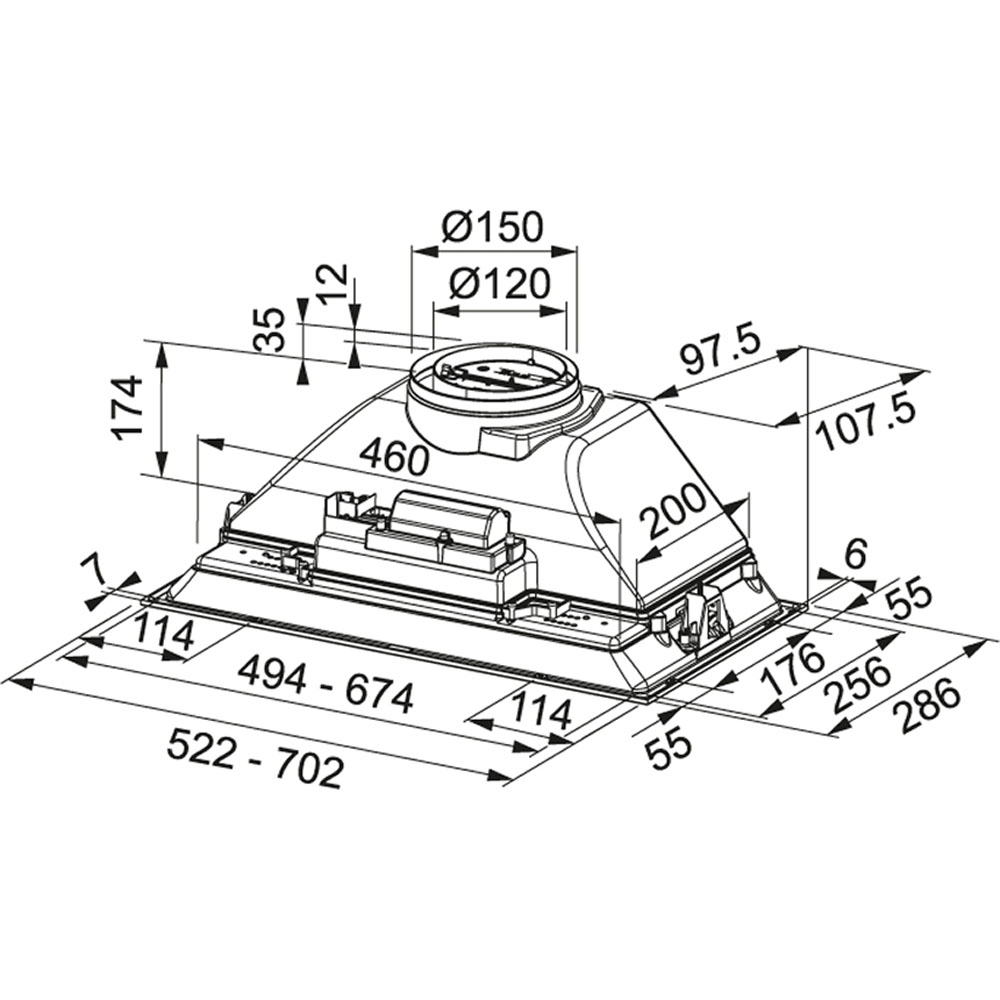 Franke Aspiratör Box Incasso Fbı 722H Xs Ankastre Hemen Al