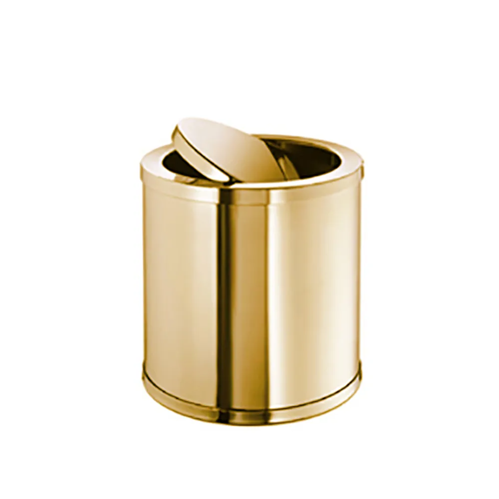 Windisch Cylinder Sallanır Kapaklı Altın Çöp Kovası Hemen Al