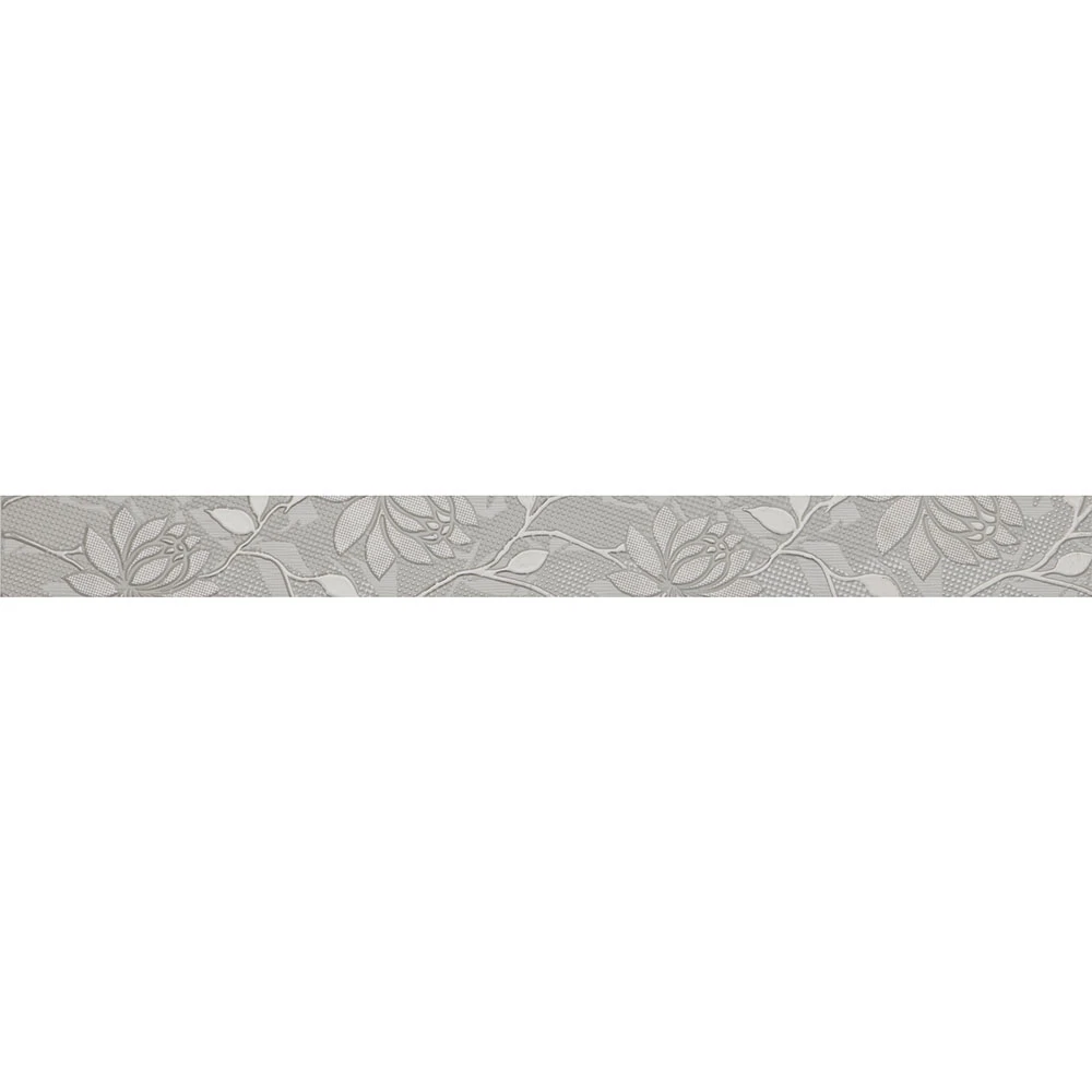 Çanakkale Seramik Cam-6676 Glamour Floral Bordür Gri 6x60 Hemen Al