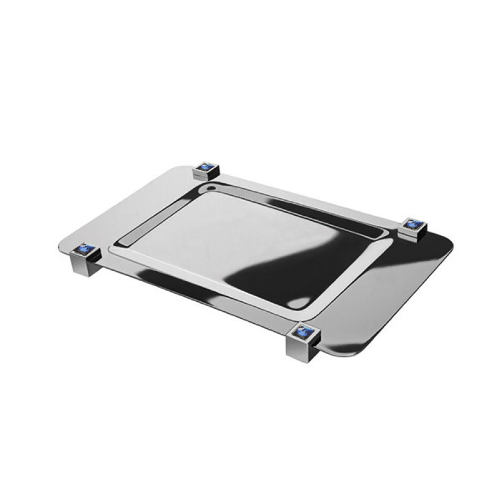 Windisch Moonlight Square Mavi Kristal-Krom Makyaj Tabağı Hemen Al