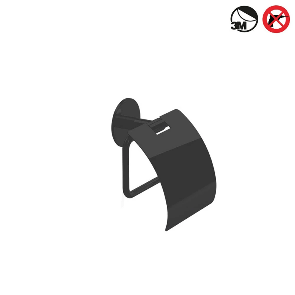 Decor Walther Basic Mat Siyah Yapışkanlı Tuvalet Kağıtlık Hemen Al