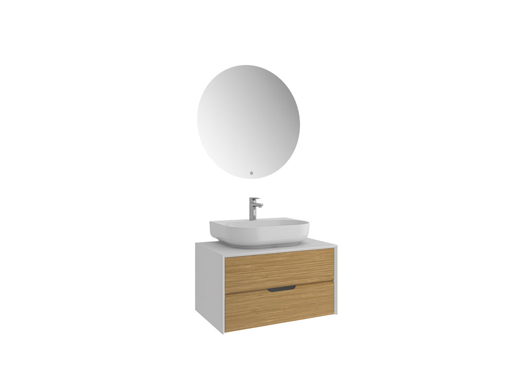 Kale Zero 2.0 80 Cm Beyaz-Meşe Banyo Dolabı Takımı Hemen Al