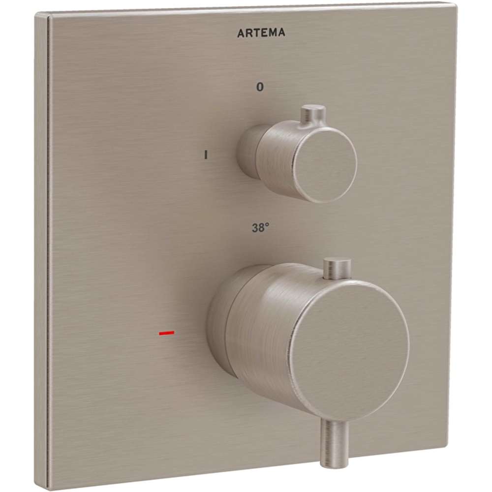 Artema AquaHeat Square Fırçalanmış Nikel Ankastre Termostatik Banyo Bataryası - A4326834 Hemen Al
