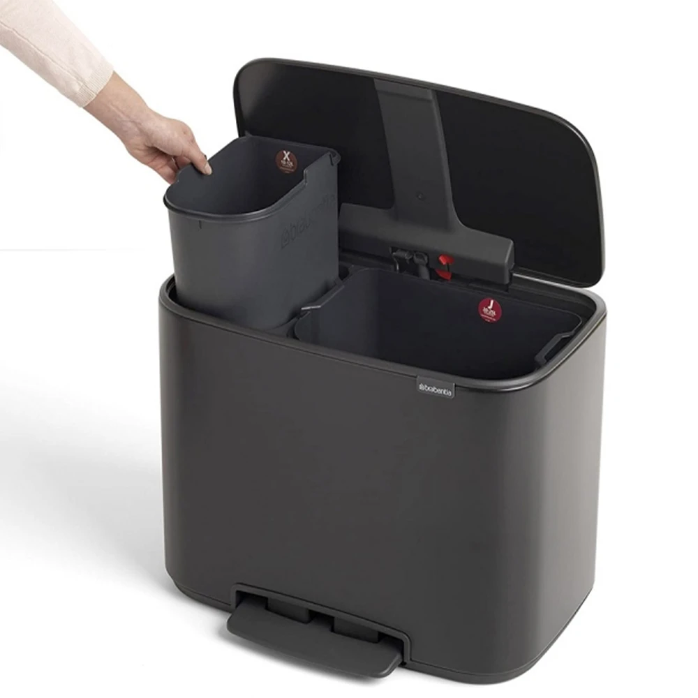 Brabantia Bo 12+23 Lt Pedallı Mat Siyah Çöp Kovası - A.2BR.121227 Hemen Al