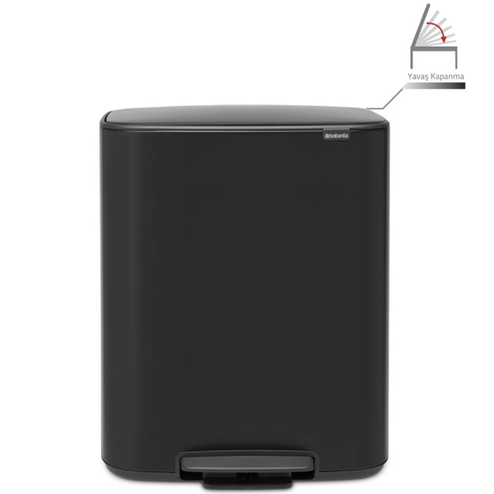 Brabantia Bo 60 Lt Pedallı Mat Siyah Çöp Kovası - A.2BR.211362 Hemen Al