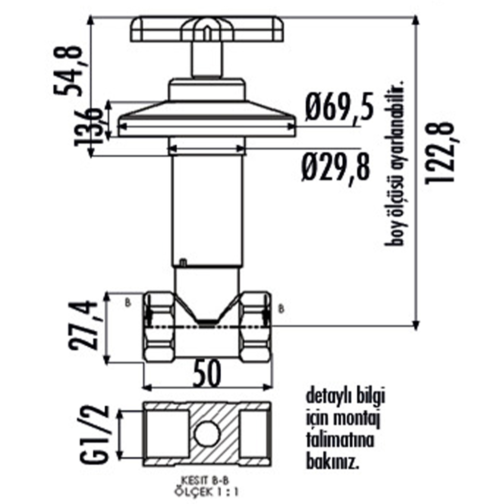 Creavit 1/2-1/2 Aç-Kapa Ara Kesme Valfi - MS.AC70S Hemen Al