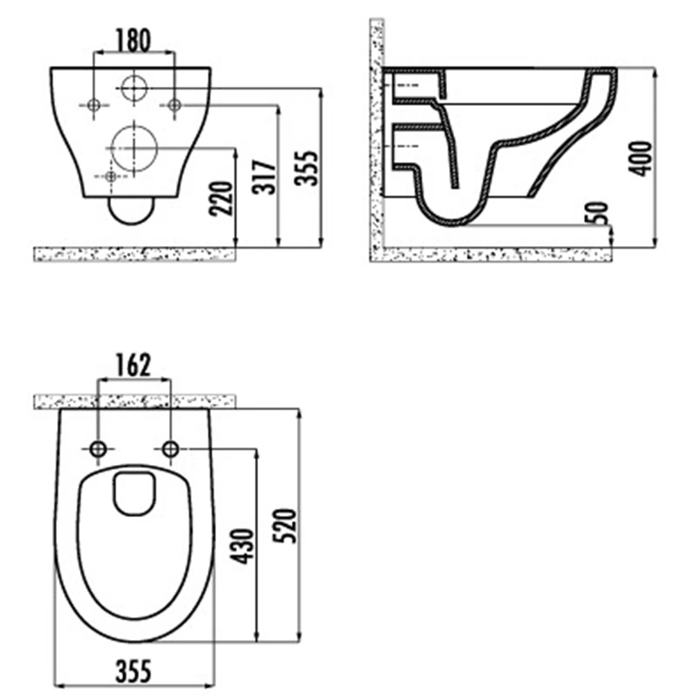 Creavit Ness Rim-Off Asma Klozet - NS321-00CB00E-0000 Hemen Al