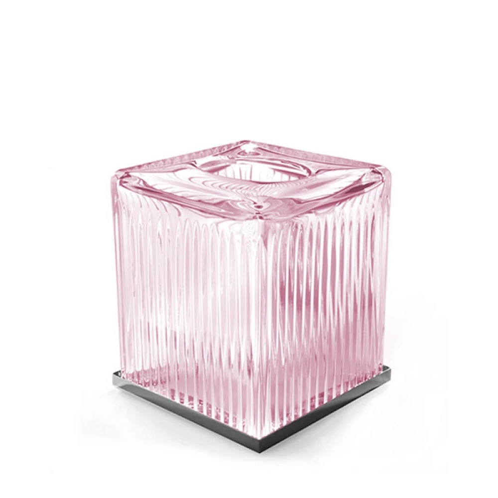3sc Elegance Pembe-Krom Kare Mendil Kutusu Hemen Al