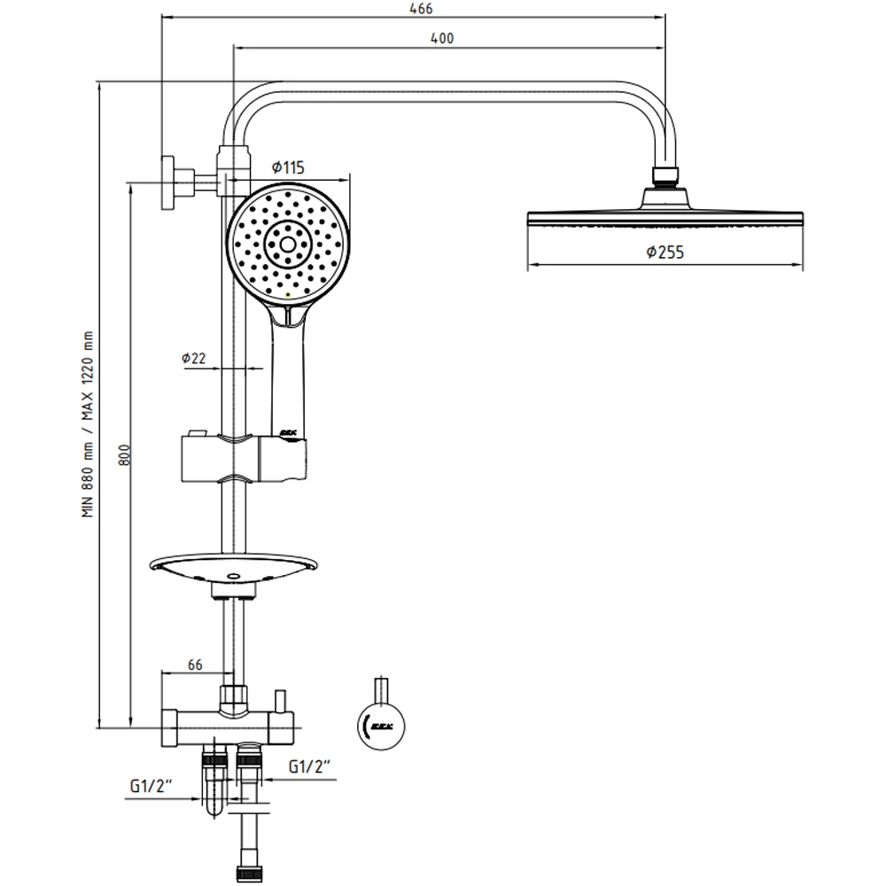 Eca Dalia Plus Altın Duş Kolonu - 102158040A1 Hemen Al