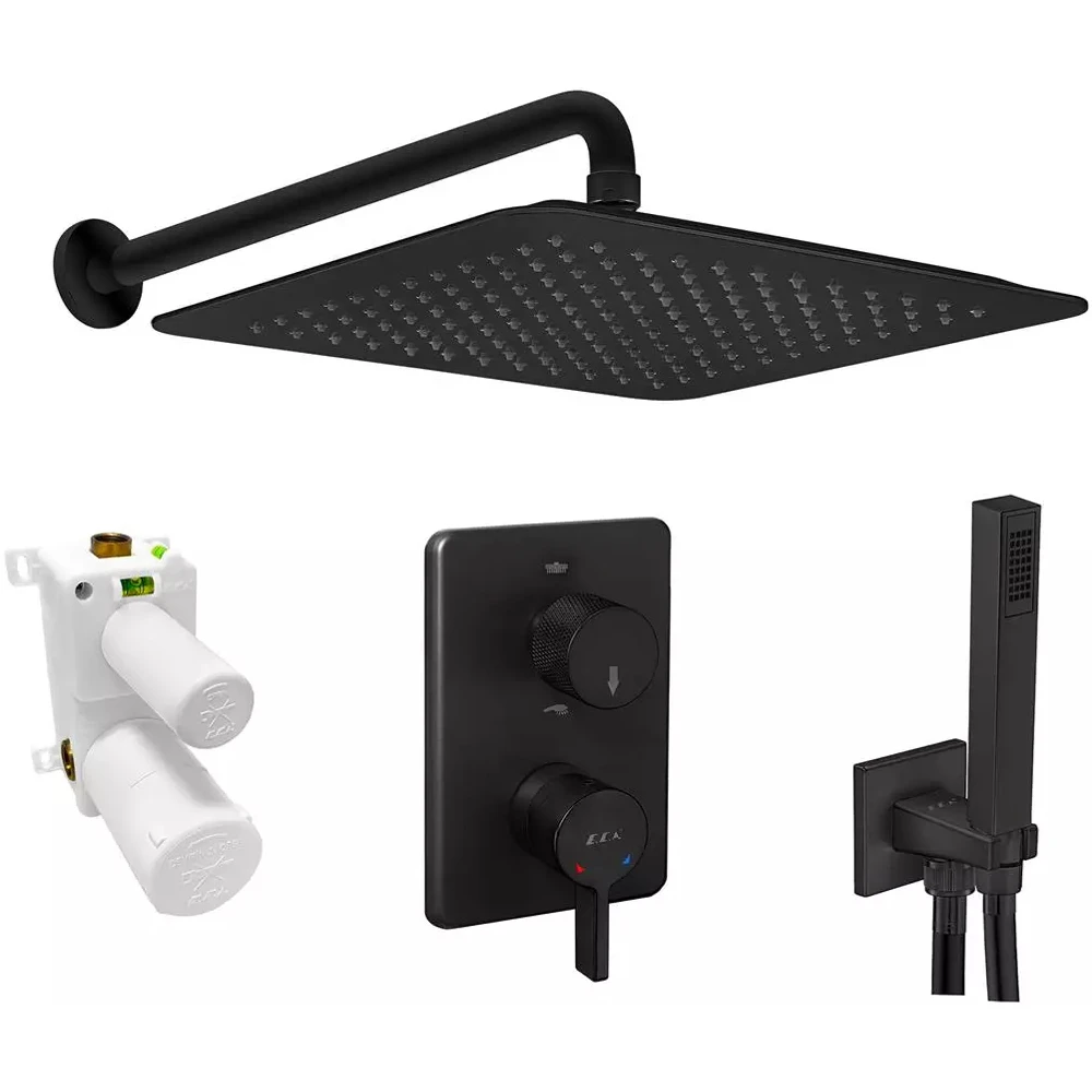 Eca Life 2 Yollu Mat Siyah Ankastre Duş Seti - 102199782C1 Hemen Al