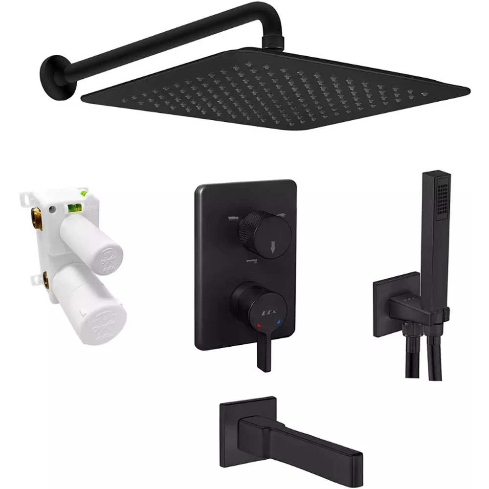 Eca Life 3 Yollu Mat Siyah Ankastre Duş Seti - 102199783C1 Hemen Al