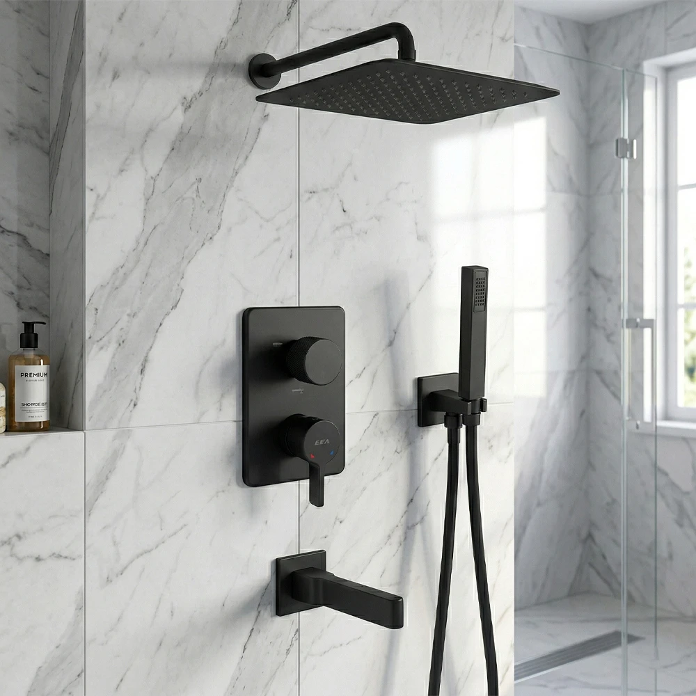 Eca Life 3 Yollu Mat Siyah Ankastre Duş Seti - 102199783C1 Hemen Al
