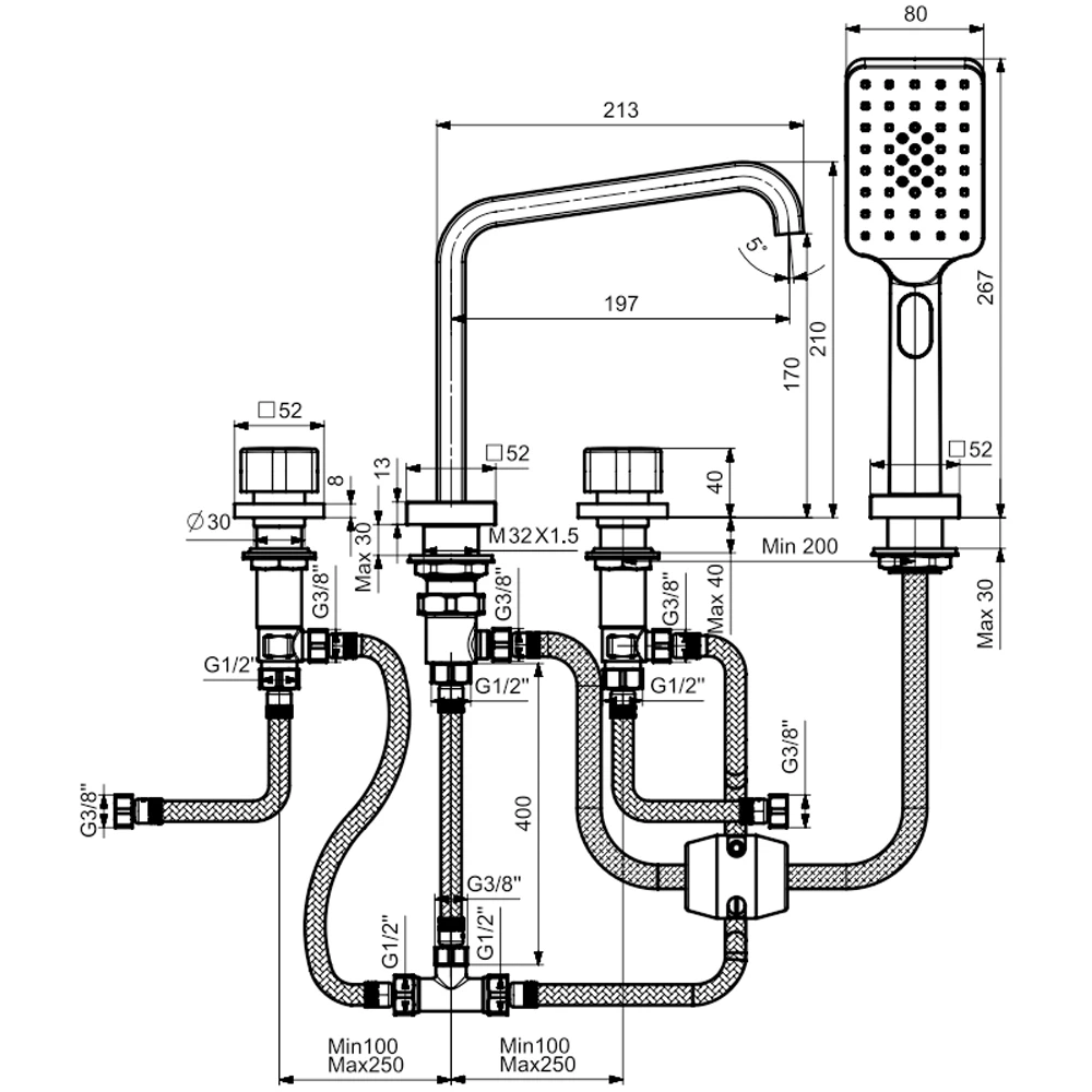 Eca Royal Mat Siyah Ankastre Küvet Bataryası - 102153666C1 Hemen Al