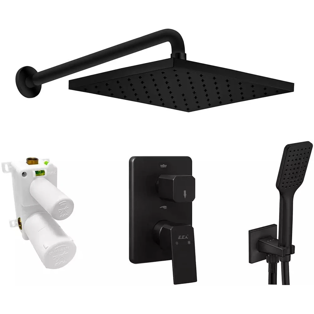 Eca Tiera 2 Yollu Mat Siyah Ankastre Duş Seti - 102199786C1 Hemen Al