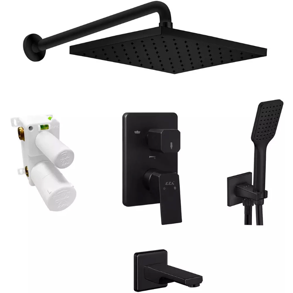 Eca Tiera 3 Yollu Mat Siyah Ankastre Duş Seti - 102199784C1 Hemen Al