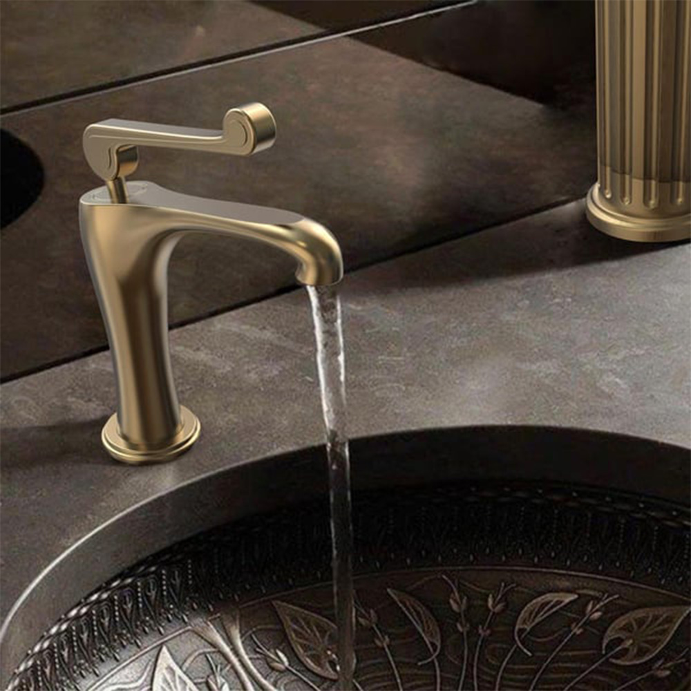 Fontana FA-6011 Fırçalanmış Altın Lavabo Bataryası Hemen Al