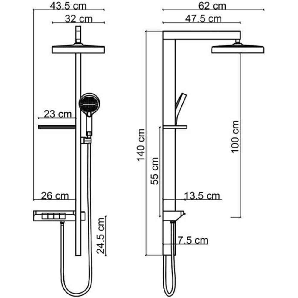 Fontana FJ-1157 Mat Füme Duş Kolonu Hemen Al