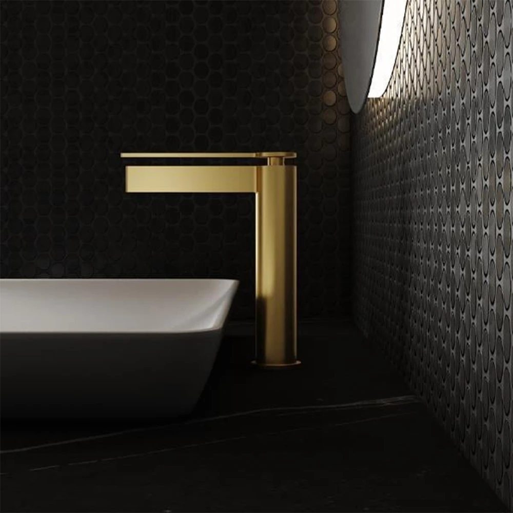Fontana FJ-6022 Mat Fırçalanmış Altın Yüksek Lavabo Bataryası Hemen Al