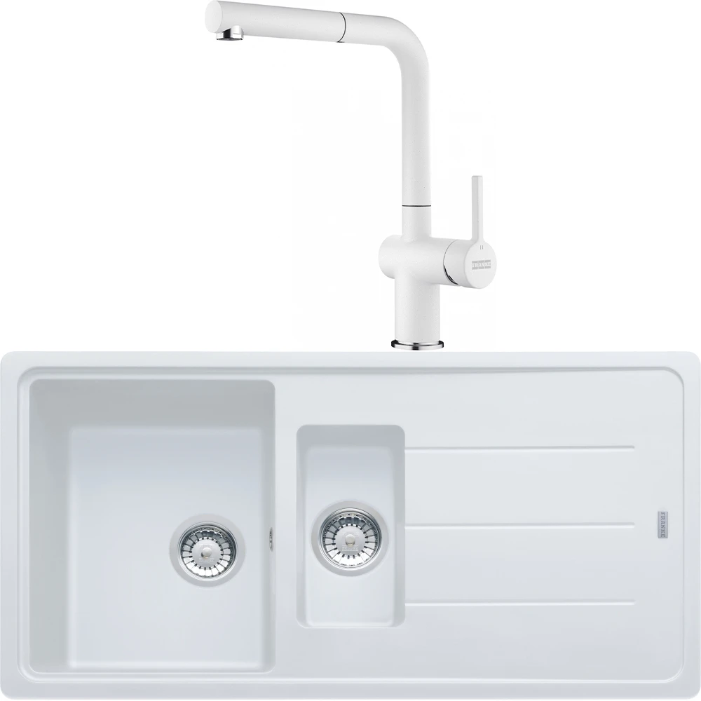 Franke Basis Bfg 651-97 1,5 Gözlü Granit Evye + Active Plus Doccia 2.0 Armatür (Bianco) Hemen Al